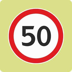 Дорожный знак с флуоресцентной окантовкой 3.24 Ограничение максимальной скорости 50