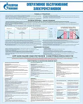 Стенд Оперативное обслуживание электроустановок, плакат, логотип, голубой фон (800х1 000; Пластик ПВХ 4 мм; Алюминиевый профиль)