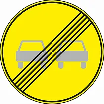 Конец запрещения обгона (временный)